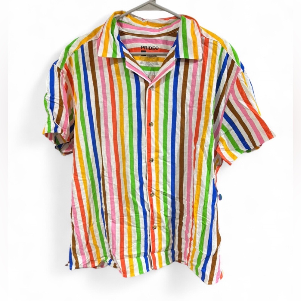 Colorful Striped Men's Button Down Shirt